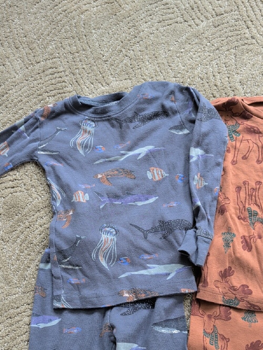 Carter's Kids Pajama Joggers Set - Blue, Peach & Light Teal - Picture 2 of 5